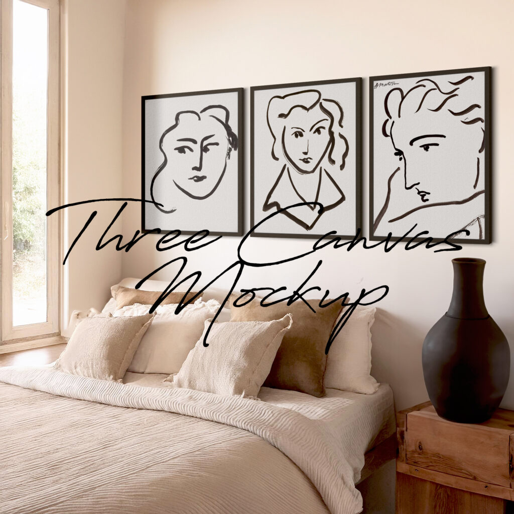 canvas frame wall art gallery mockup